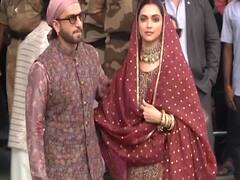 Ranveer, Deepika reach Mumbai after celebrations of their first wedding anniversary