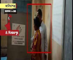 কোন চিহ্নে ভোট, স্ত্রীকে দেখিয়ে দিলেন কালিয়াগঞ্জের বিজেপি প্রার্থী 
