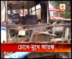 চিৎপুরে দুর্ঘটনার কবলে স্কুলবাস, ৪জন গুরুতর আহত, চোখে-মুখে আতঙ্ক