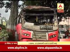 અમદાવાદઃ ઝાડ સાથે ટકરાઇ AMTS બસ, જુઓ વીડિયો