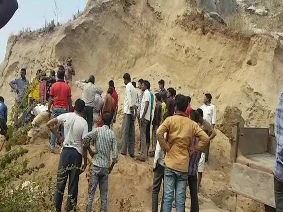 પંચમહાલઃ શહેરામાં ભેખડ ધસી પડતાં ચાર મજૂરો દટાયા, એકનું મોત