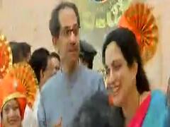 Uddhav and Aditya Thackeray arrive at BMC office in Mumbai