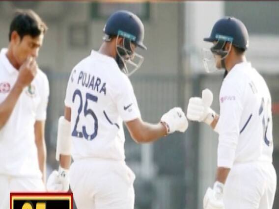 India 64 runs behind Bangladesh in first inning of Indore test match| 100 Seconds Sports 