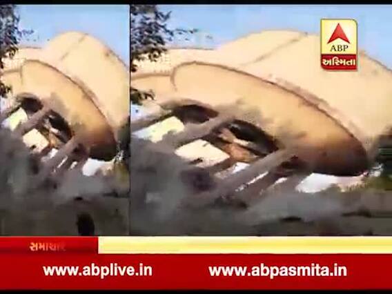 પાટણઃ સિદ્ધપુરમાં જર્જરિત પાણીની ટાંકી તોડી પડાઇ, જુઓ વીડિયો