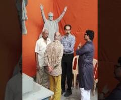 बाळासाहेब ठाकरेंचा पहिला पूर्णाकृती पुतळा तयार, उद्धव ठाकरेंकडून पाहाणी | ABP Majha