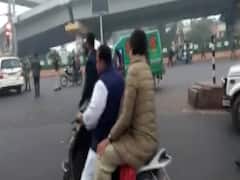 Lucknow: Priyanka Gandhi को स्कूटी से ले जाने वाले कांग्रेस नेता पर 6300 का चालान 