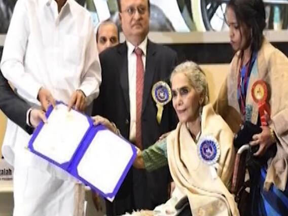 Surekha Sikri accepts National Film Award in wheelchair