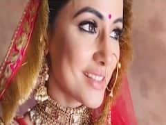 Hina Khan in bridal attire for a music video