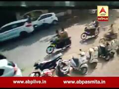 જામનગર ટાઉનહોલ પાસે ટ્રીપલ અકસ્માત, જુઓ વીડિયો