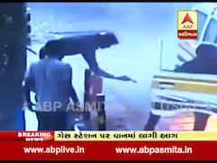 સુરતઃ CNG પંપ પર અચાનક લાગી સ્કૂલ વાનમાં આગ, જુઓ વીડિયો