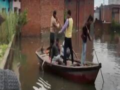Moradabad residents travel via boat post rain water stagnation