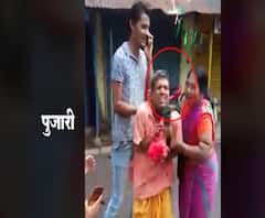 पुजाऱ्याला पूजेसाठी फरफटत नेलं, सोशल मीडियावर पुजाऱ्याचा व्हीडिओ व्हायरल | ABP Majha