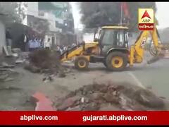 સુરતઃ એલએચ રોડ પર મંદિરનું ડિમોલિશન કરાતા લોકોમાં રોષ, જુઓ વીડિયો