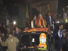 Delhi Elections: Amit Shah holds roadshow in Uttam Nagar