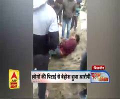 आरोपी की भीड़ ने जमकर की पिटाई