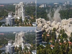 કેરળઃ સમુદ્ર કિનારે પાંચ સેકન્ડમાં જ ધ્વસ્ત થયા 5 ટાવર, જુઓ LIVE VIDEO 