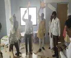 Swabhimani Shetkari Party | स्वाभिमानी शेतकरी संघटनेच्या कार्यकर्त्यांकडून तोडफोड | ABP Majha