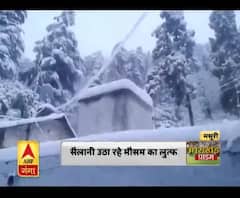 धनोल्टी में बर्फबारी