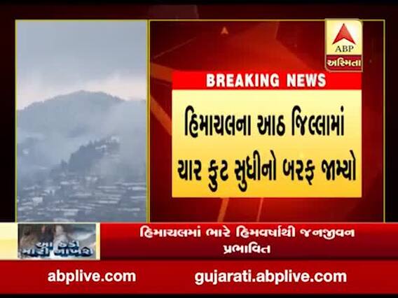 હિમાચલમાં ભારે હિમવર્ષાથી જનજીવન પ્રભાવિત, 588 રસ્તાઓ બંધ, જુઓ વીડિયો