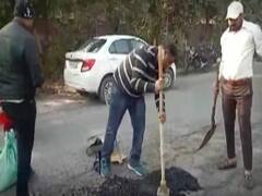 Faridabad: Man who lost son in accident fills potholes | Ghanti Bajao