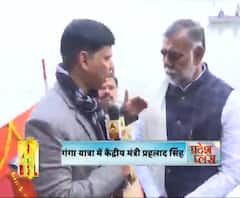 गंगा यात्रा में केंद्रीय मंत्री प्रहलाद सिंह