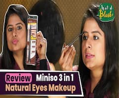 Review- Miniso 3 in 1 Natural Eyes Makeup | कैसा है miniso का dark brown 3 in 1 Natural Eyes Makeup | Wat-d-Blush!