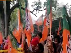 Delhi Polls: Karan Singh Tanwar's supporter protest outside Nadda's residence