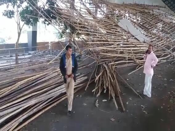 વડોદરાઃ સોલાર પેનલ લગાવવા માટે બાંધેલો પાલક તૂટતા ત્રણ મજૂર દટાયા, જુઓ વીડિયો