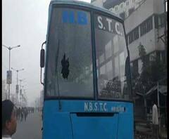 সাধারণ ধর্মঘট: মালদা, পশ্চিম মেদিনীপুরে বাস ভাঙচুর ধর্মঘটীদের