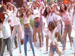 Mouni Roy shoots a Holi special song with Varun Sharma, Sunny Singh