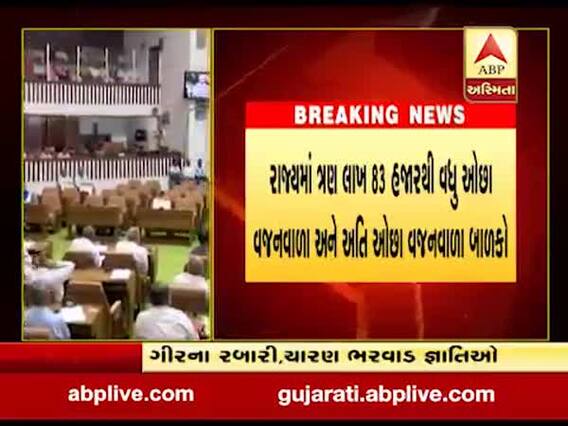 રાજ્યમાં કુપોષિત બાળકોની સંખ્યામાં થયો ત્રણ ગણો વધારો, જુઓ વીડિયો 