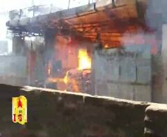 लखनऊ में प्लाईवुड फैक्ट्री में भीषण आग