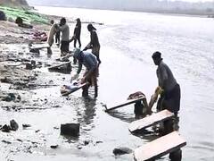 Agra: Water level of river Yamuna recedes 