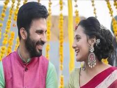 Cute picture of Ankit Siwach applying haldi on Nupur Bhatia's face will make your heart melt