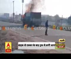 रुड़की में गैस सिलेंडर से भरा ट्रक में आग