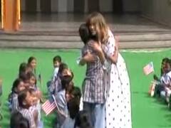 Melania Trump meets students of Delhi's Sarvodaya Vidyalaya
