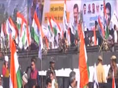 AAP supporters gather in large numbers for the oath ceremony