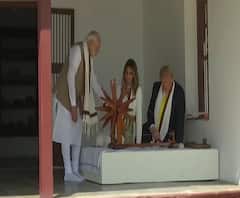 Namaste Trump | ट्रम्प दाम्पत्याकडून आश्रमात सूतकताई, सूतकताईची माहिती देणाऱ्या लताबेन यांच्याशी बातचीत