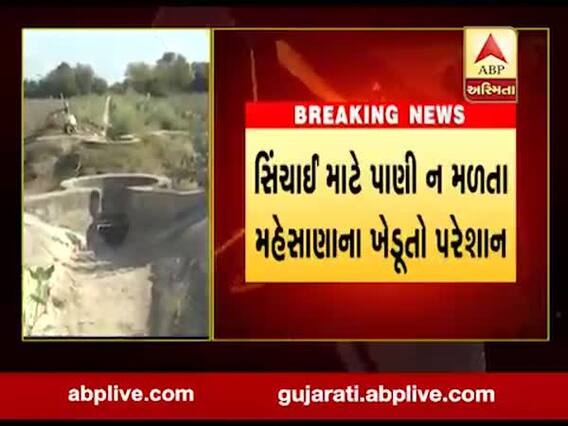 મહેસાણા: સિંચાઈ માટે પાણી ન મળતા ખેડૂતો પરેશાન, જુઓ વીડિયો