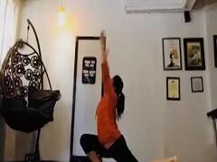 Deepika Singh does Surya Namaskar at her home