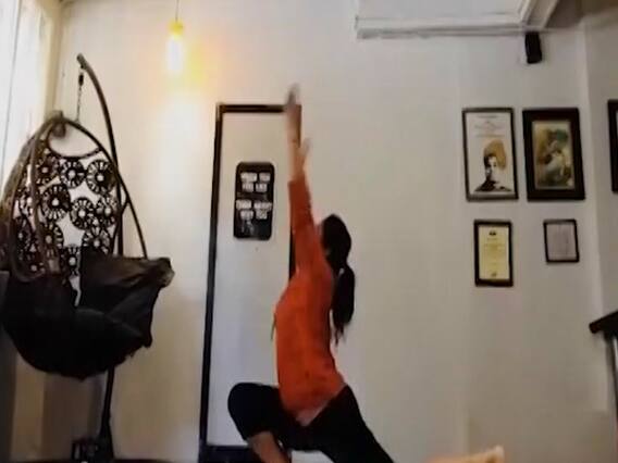 Deepika Singh does Surya Namaskar at her home