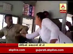 એસટી બસ ડ્રાઇવર અને મહિલા વચ્ચે ઝપાઝપી, વીડિયો વાયરલ