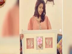 Karan Patel & Ankita Bhargava get their daughter's feet impression on clay 