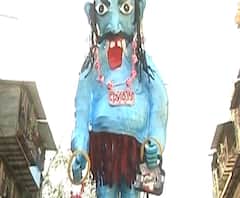 Corona Virus Holi Decoration | बीडीडी चाळीतला होलिकोत्सव, उभारली कोरोना वायरसची राक्षसरुपी प्रतिकृती