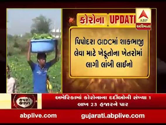 લોકડાઉન: પિપોદરા GIDCમાં શાકભાજી લેવા ખેડૂતોના ખેતરોમાં લાગી લાઈનો, જુઓ વીડિયો