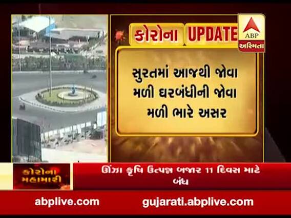 કોરોનાના ત્રણ કેસ પોઝિટિવ આવતા સુરતમાં સન્નાટો, આજથી જ ઘરબંઘીની જોવા મળી અસર, જુઓ વીડિયો 