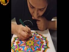 Kratika Sengar and Nikitin Dheer draw a painting to spend time during lockdown