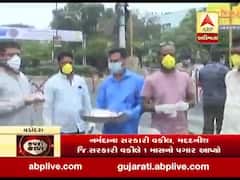 વડોદરા લોકડાઉનઃ પોલીસકર્મીઓને યુવાનો કર્યું છાશનું વિતરણ, જુઓ વીડિયો