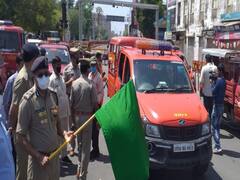 Lucknow: हजरतगंज से यूपी के कोरोना प्रभावित शहरों में सैनिटाइजेशन का काम शुरू