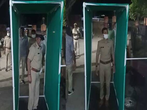  કોરોનાના કહેર વચ્ચે કડી પોલીસ સ્ટેશનમાં બનાવી સેનેટાઇઝ ટનલ, જુઓ વીડિયો
